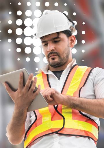 embuild aannemer met ipad