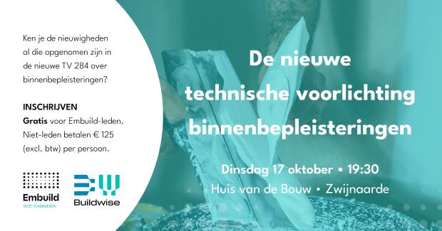 De nieuwe technische voorlichting 284 voor binnenbepleistering